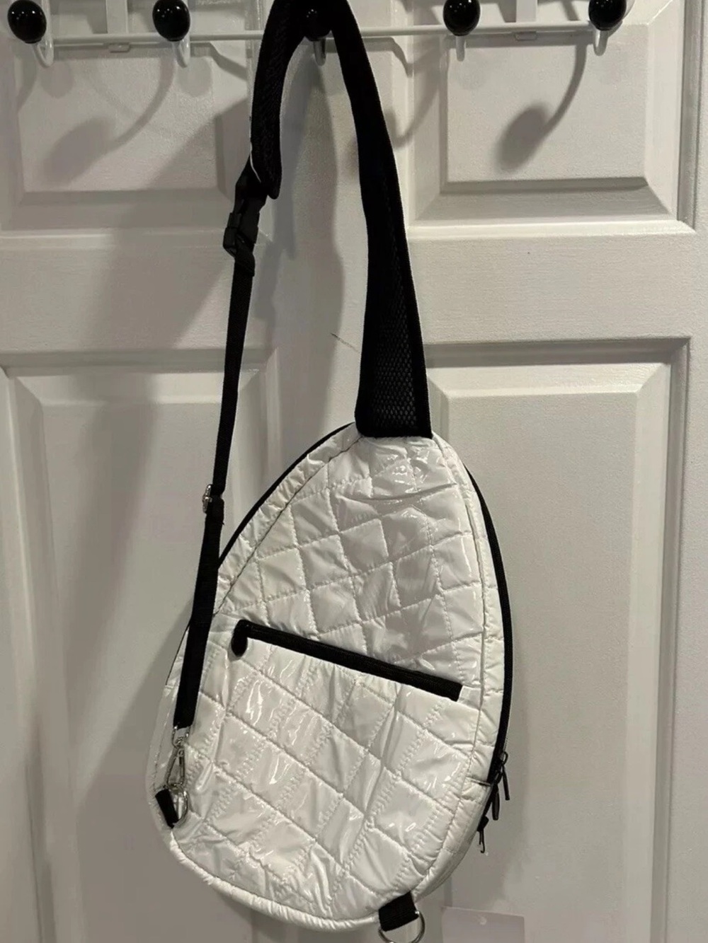 NWT Lulla Collection White Quilted Crossbody Pickleball Bag $40